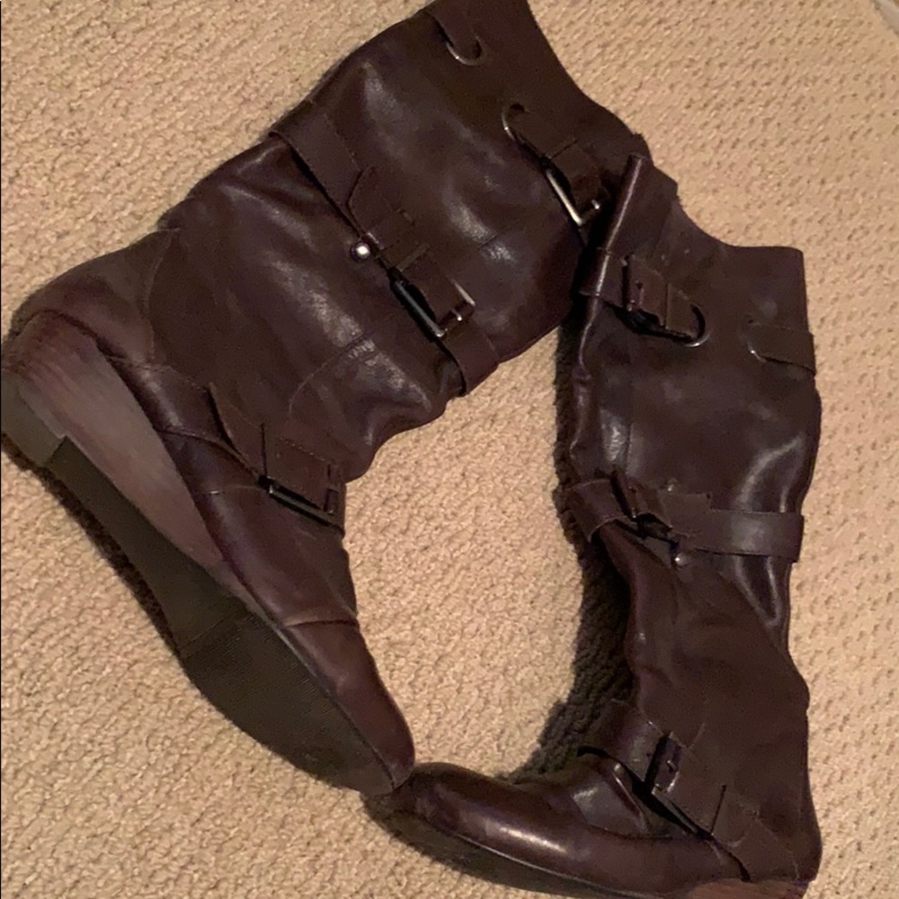Gunmetal brown boots